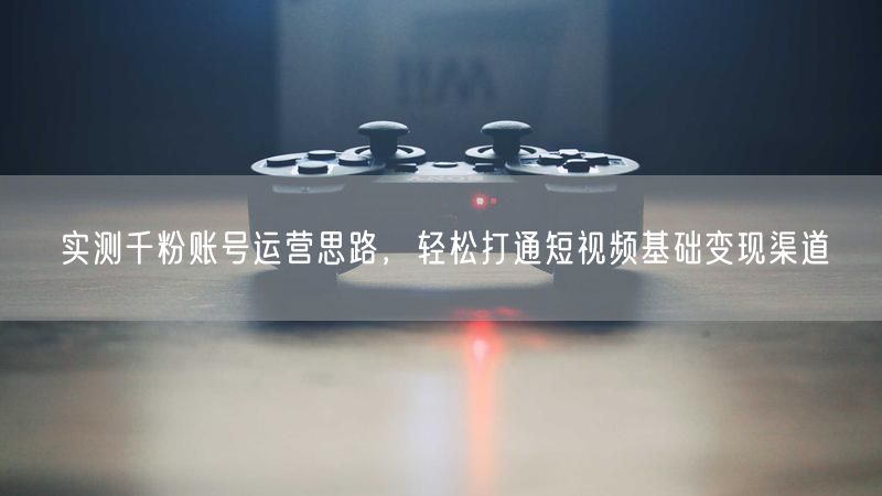 千粉账号实测运营思路，解锁短视频基础变现秘籍