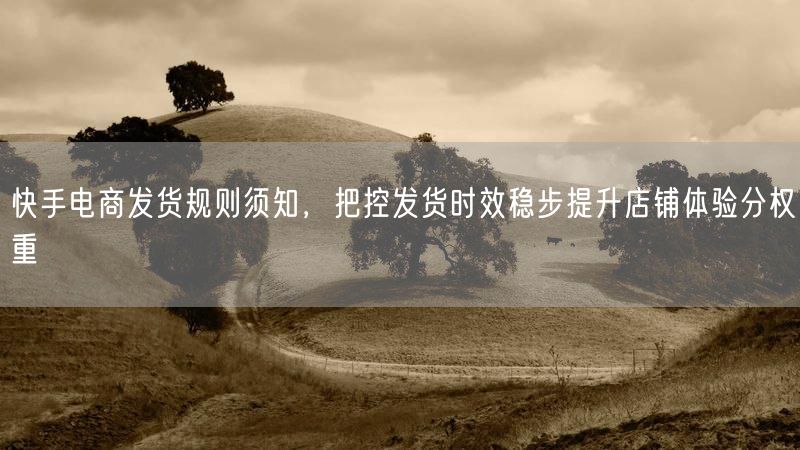 快手电商发货规则须知，把控发货时效稳步提升店铺体验分权重