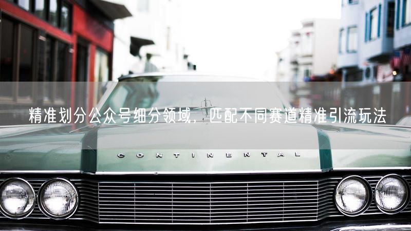 精准划分公众号细分领域，匹配不同赛道精准引流玩法