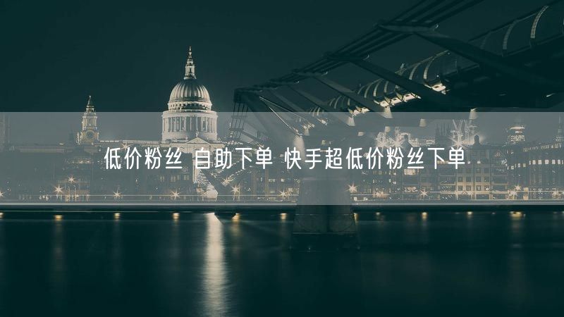 低价粉丝 自助下单 快手超低价粉丝下单