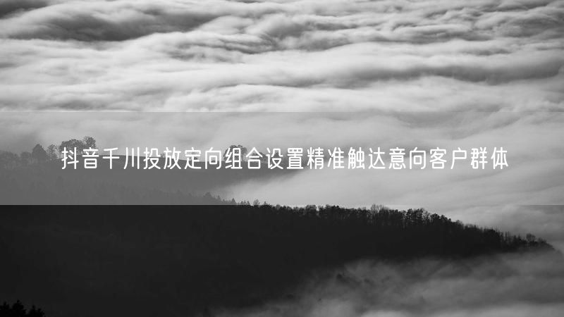 抖音千川投放定向组合设置精准触达意向客户群体
