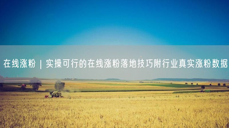在线涨粉｜实操可行的在线涨粉落地技巧附行业真实涨粉数据