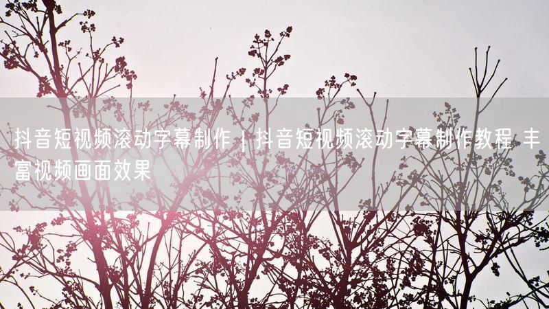 抖音短视频滚动字幕制作|抖音短视频滚动字幕制作教程 丰富视频画面效果