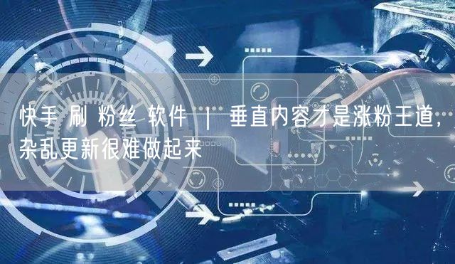 快手 刷 粉丝 软件 ｜ 垂直内容才是涨粉王道，杂乱更新很难做起来